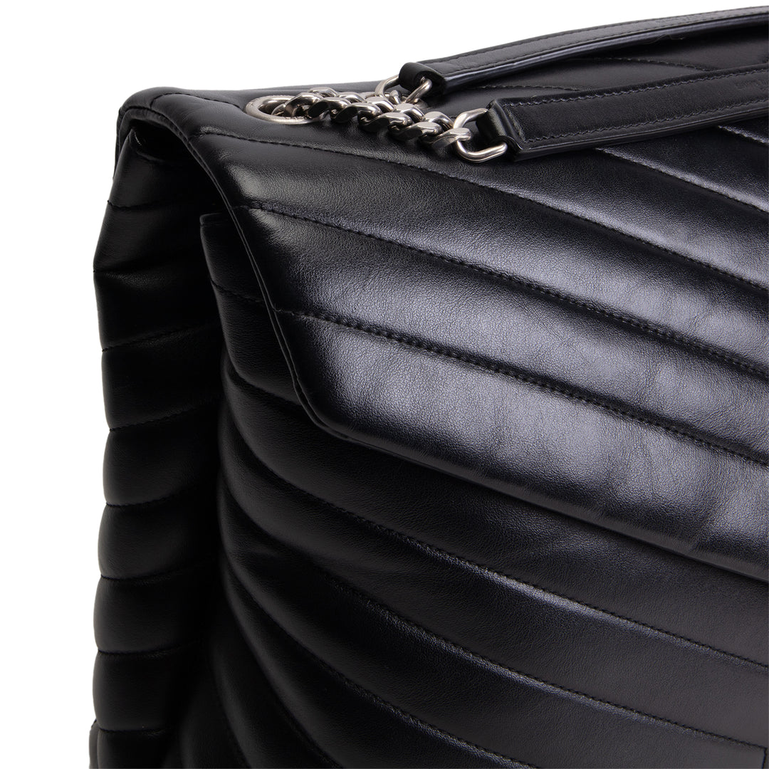 SAINT LAURENT Large Loulou Shoulder Bag - Black