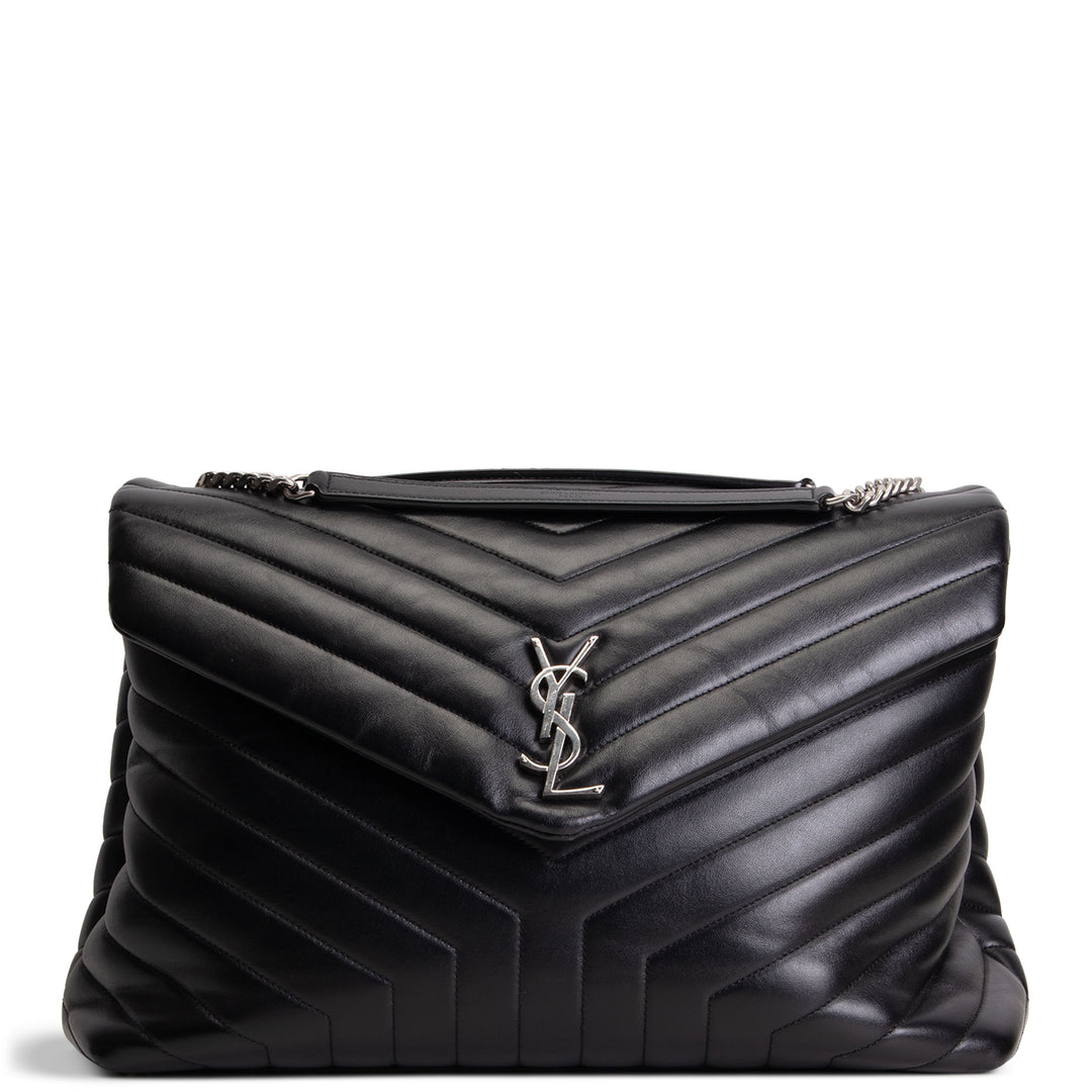SAINT LAURENT Large Loulou Shoulder Bag - Black