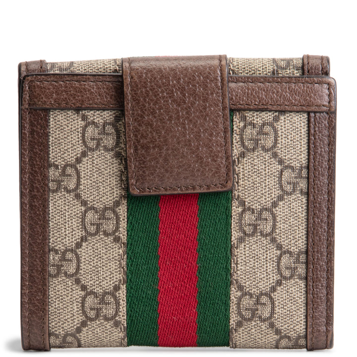 GUCCI Ophidia GG Supreme French Purse Wallet - Beige & Ebony