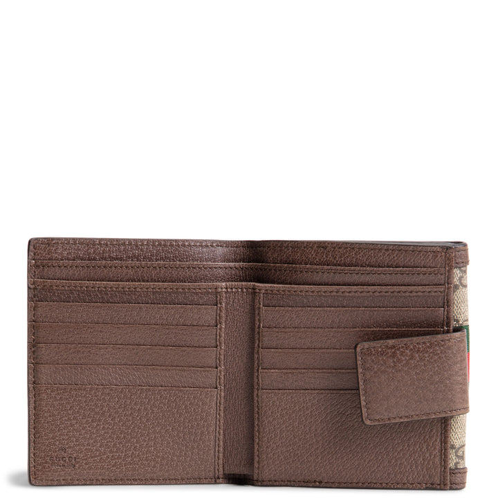 GUCCI Ophidia GG Supreme French Purse Wallet - Beige & Ebony