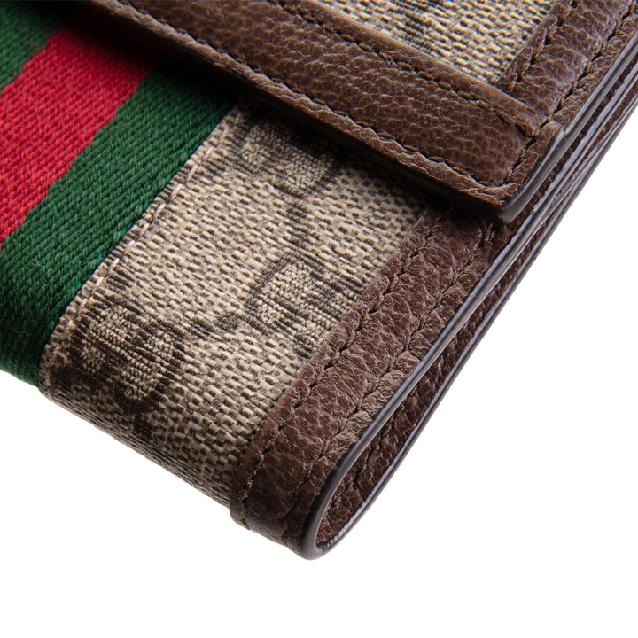 GUCCI Ophidia GG Supreme French Purse Wallet - Beige & Ebony