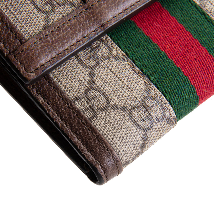 GUCCI Ophidia GG Supreme French Purse Wallet - Beige & Ebony