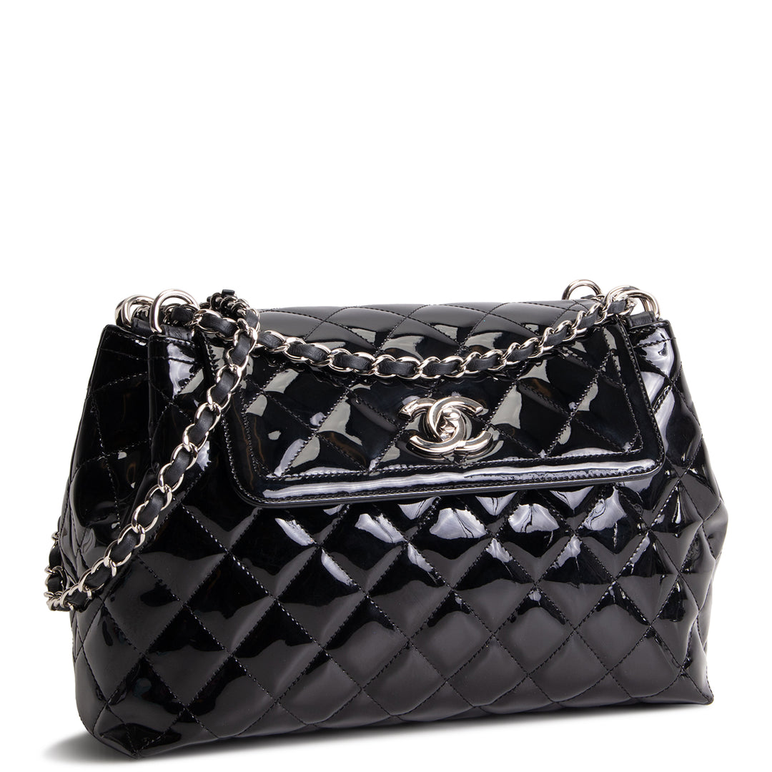 CHANEL Coco Shine Medium Accordian Flap Bag - Black