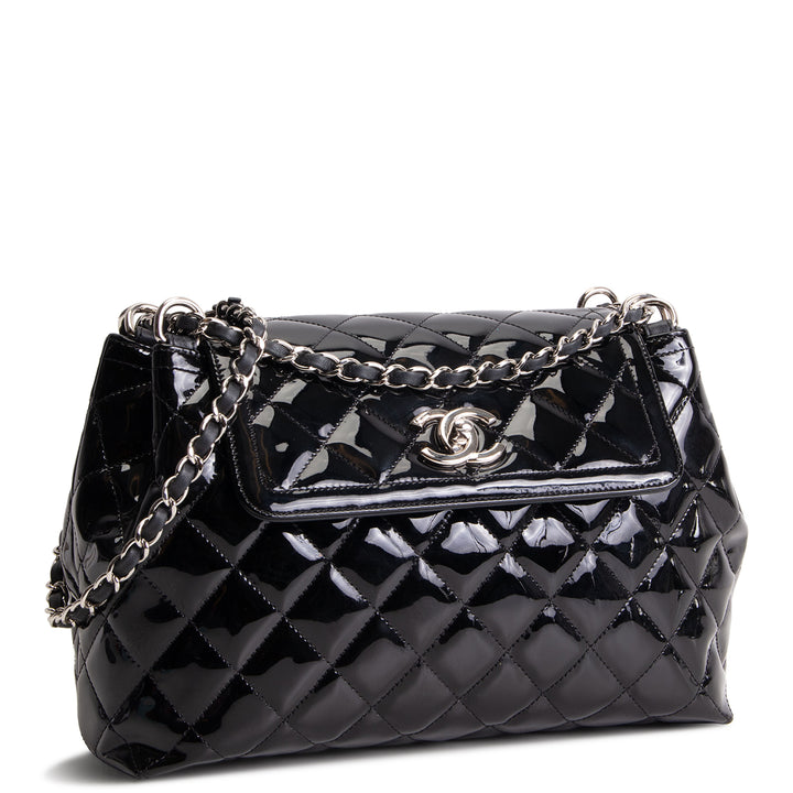 CHANEL Coco Shine Medium Accordian Flap Bag - Black