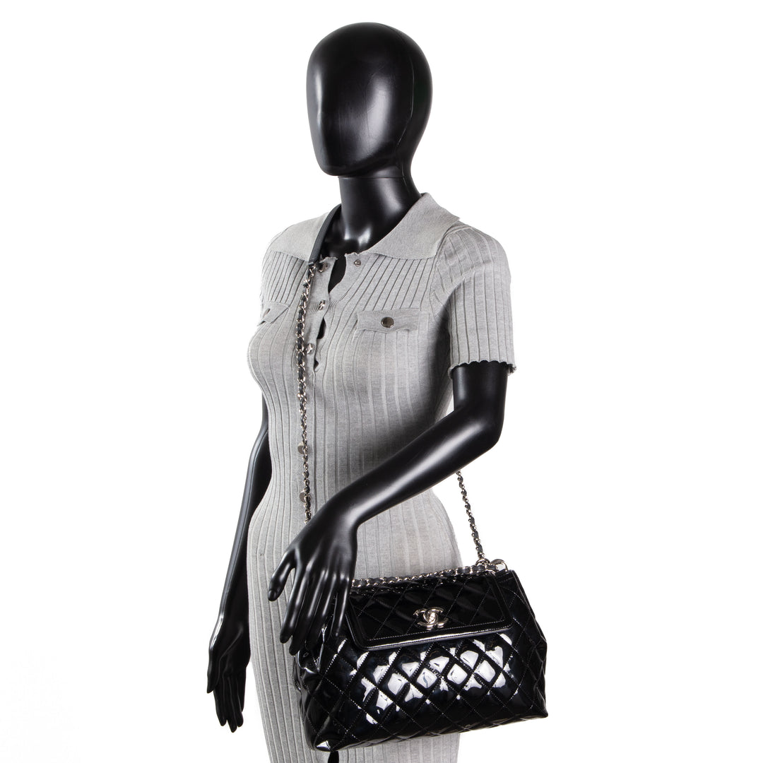 CHANEL Coco Shine Medium Accordian Flap Bag - Black