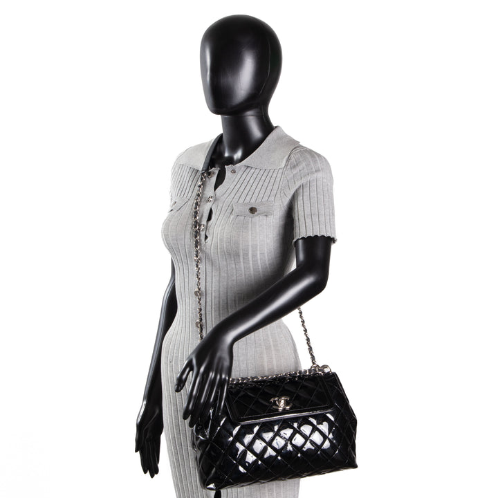 CHANEL Coco Shine Medium Accordian Flap Bag - Black