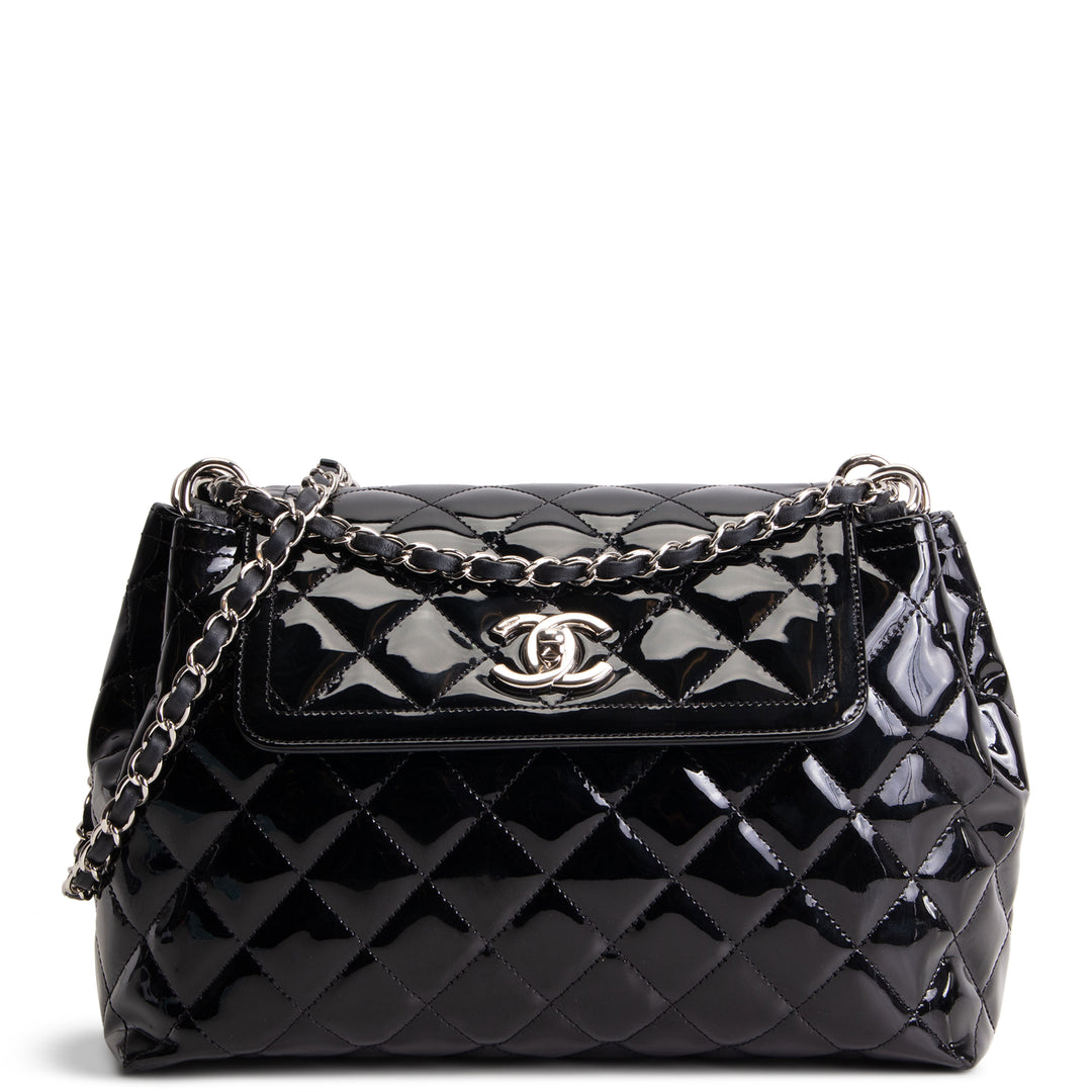 CHANEL Coco Shine Medium Accordian Flap Bag - Black