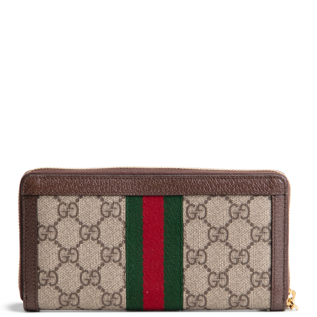 GUCCI GG Supreme Ophidia Zip Around Continental Wallet