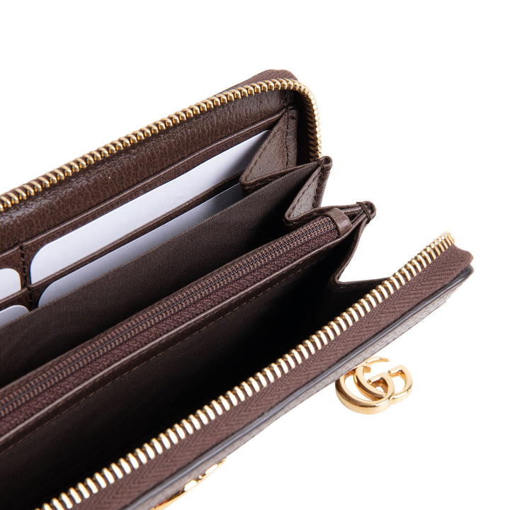 GUCCI GG Supreme Ophidia Zip Around Continental Wallet