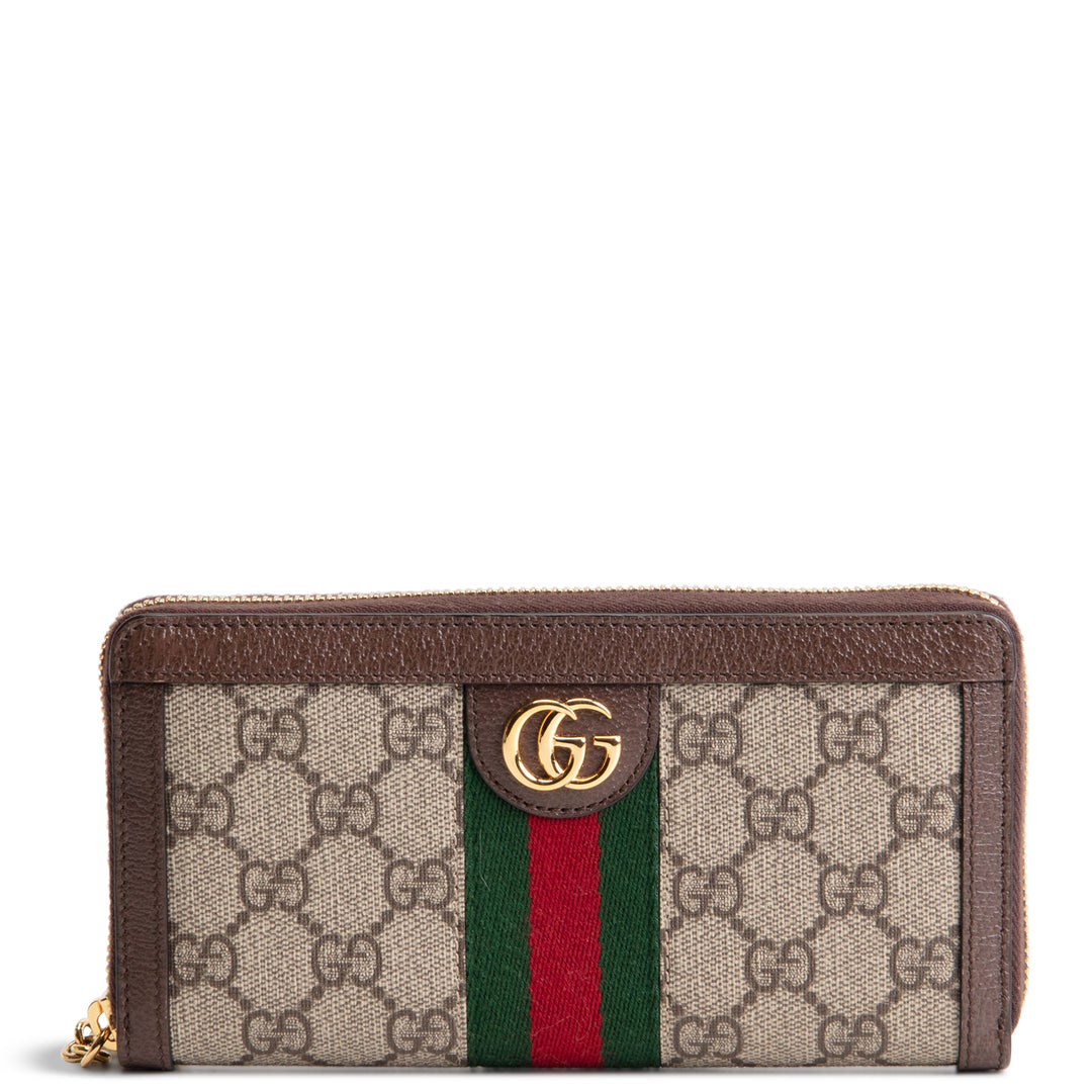 GUCCI GG Supreme Ophidia Zip Around Continental Wallet