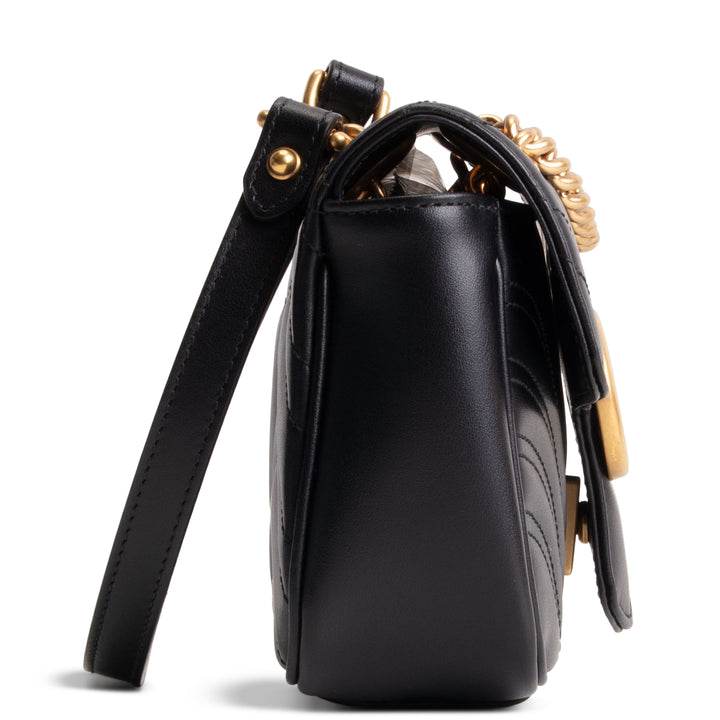 GUCCI Small GG Marmont Shoulder Bag - Black