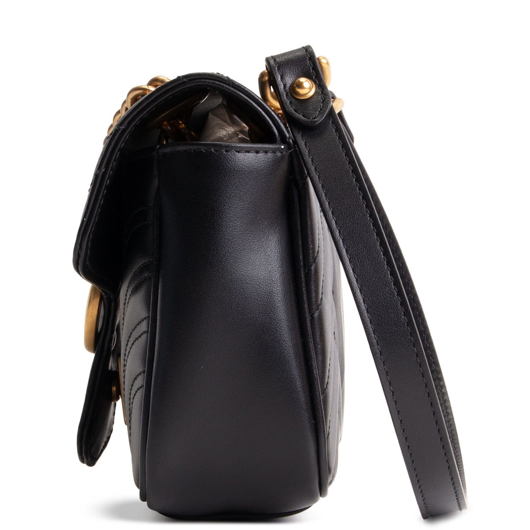 GUCCI Small GG Marmont Shoulder Bag - Black