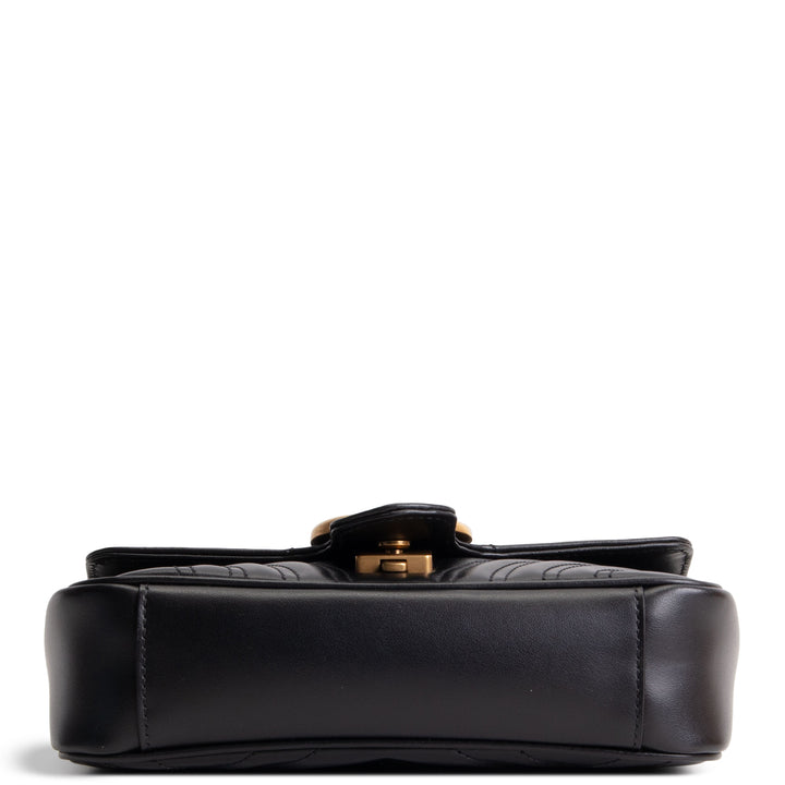 GUCCI Small GG Marmont Shoulder Bag - Black