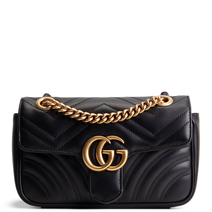 GUCCI Small GG Marmont Shoulder Bag - Black