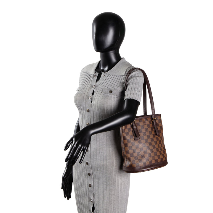 LOUIS VUITTON Vintage Damier Ebene Marias Bucket w/ Pouch - OUTLET FINAL SALE