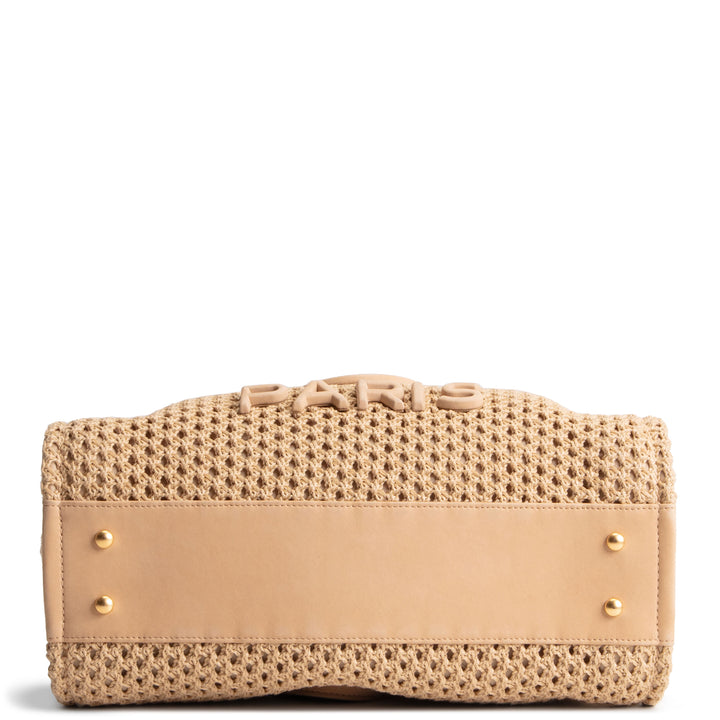 CHANEL Deauville Straw Suede Tote w/ Pouch - Small