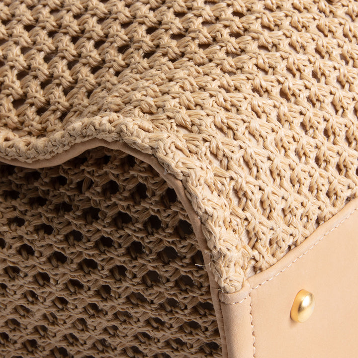CHANEL Deauville Straw Suede Tote w/ Pouch - Small