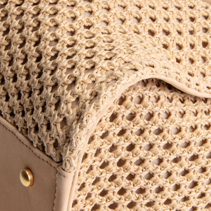 CHANEL Deauville Straw Suede Tote w/ Pouch - Small