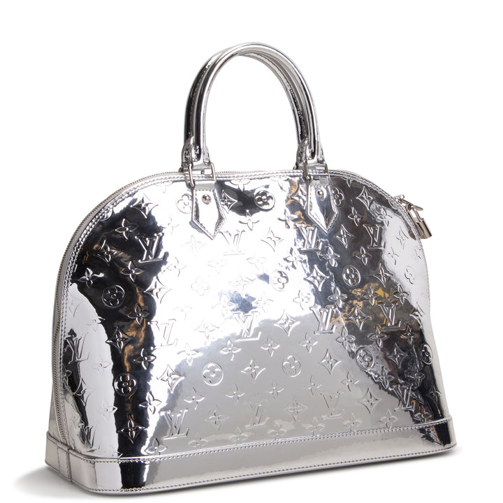 LOUIS VUITTON Monogram Vernis Miroir Alma GM - Silver