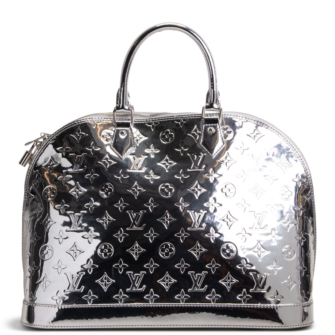 LOUIS VUITTON Monogram Vernis Miroir Alma GM - Silver