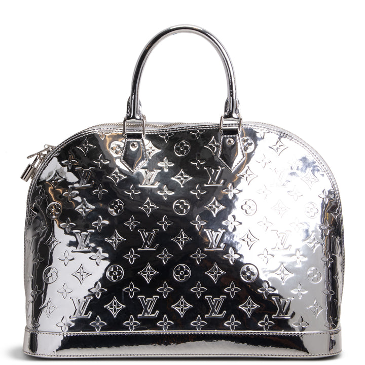 LOUIS VUITTON Monogram Vernis Miroir Alma GM - Silver