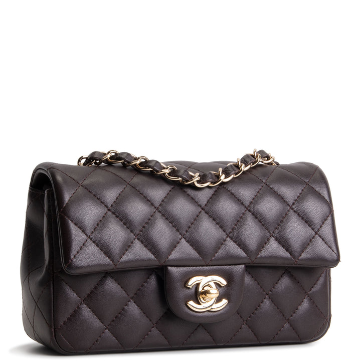 CHANEL Mini Rectangular Flap Bag - Chocolate Brown