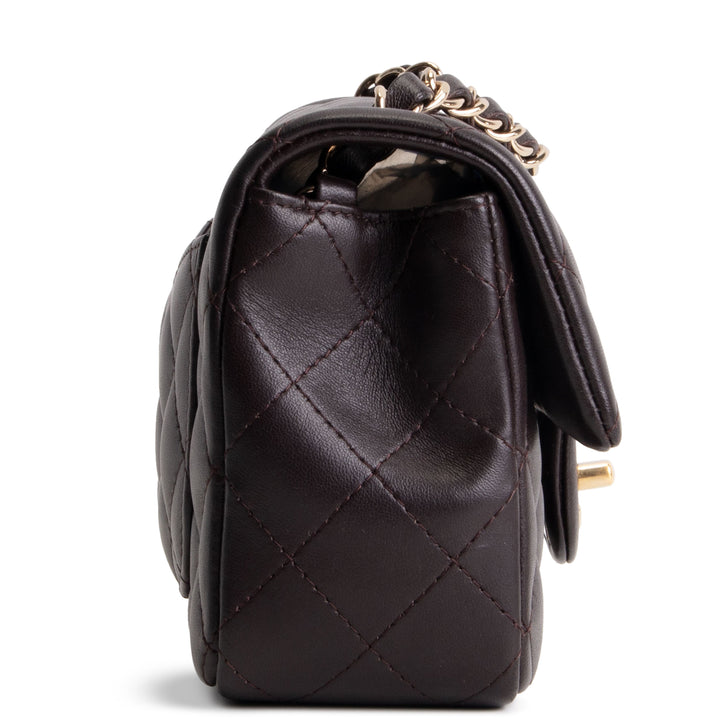 CHANEL Mini Rectangular Flap Bag - Chocolate Brown