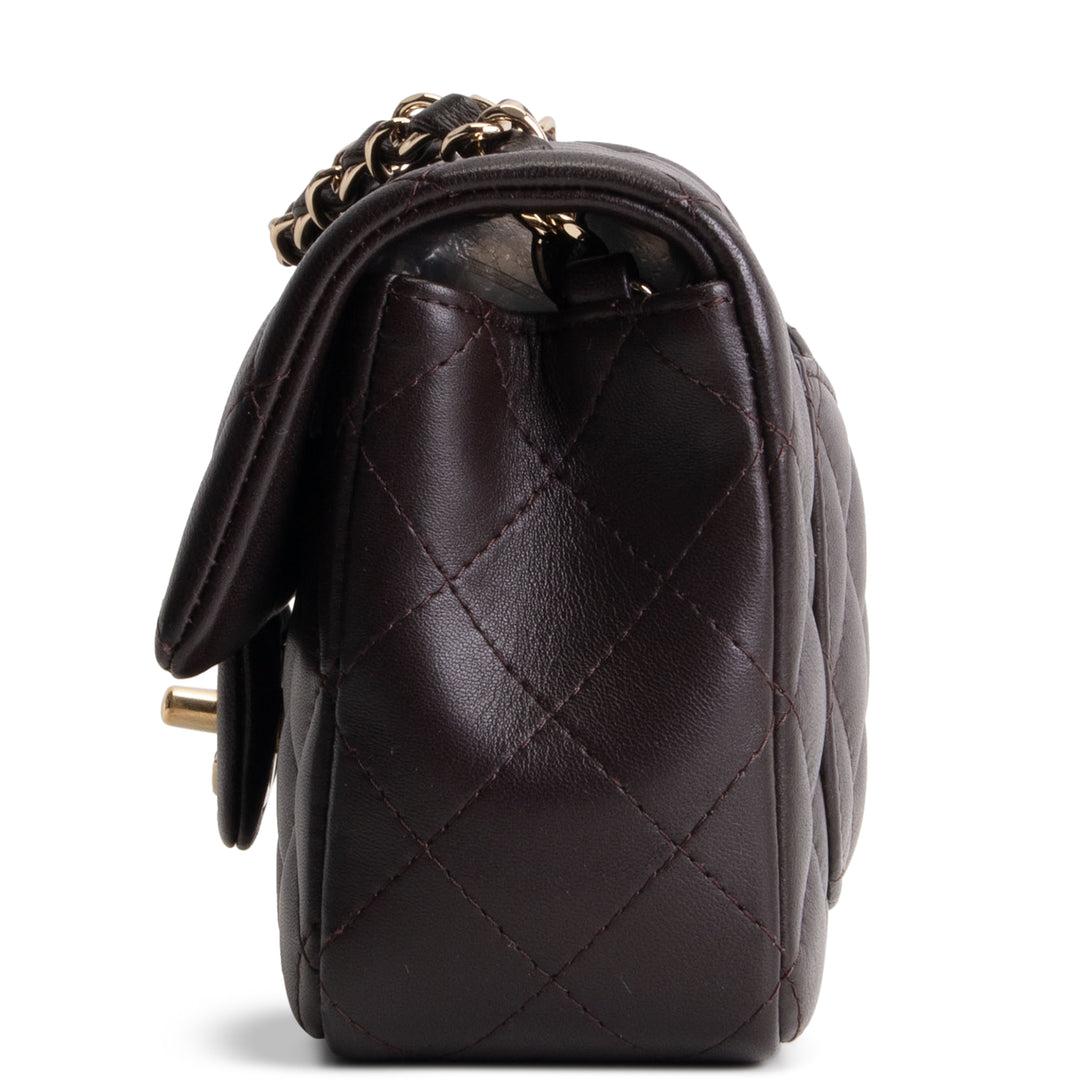 CHANEL Mini Rectangular Flap Bag - Chocolate Brown
