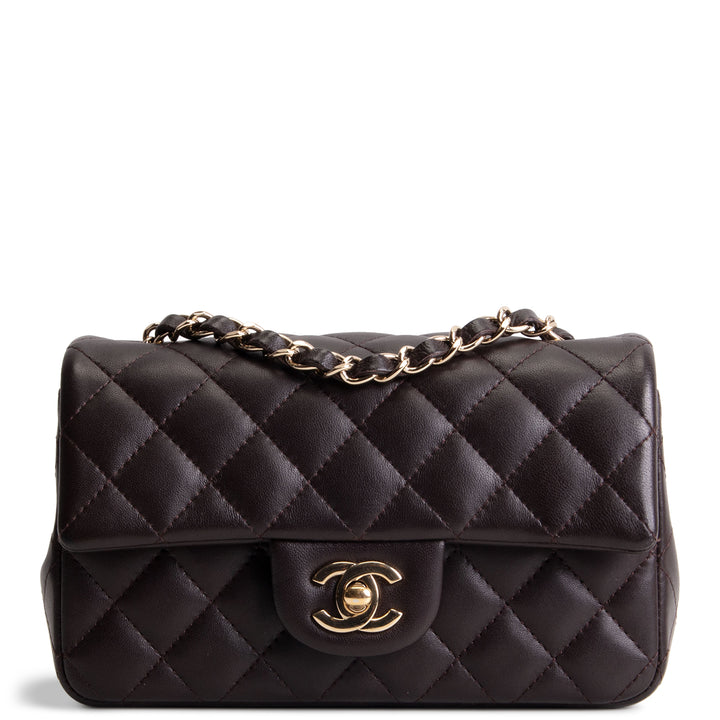 CHANEL Mini Rectangular Flap Bag - Chocolate Brown