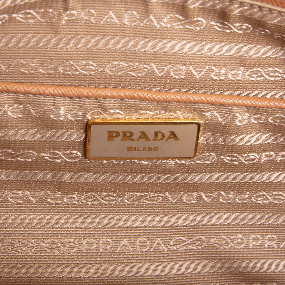 PRADA Saffiano Bowler Bag - Yellow/Brown