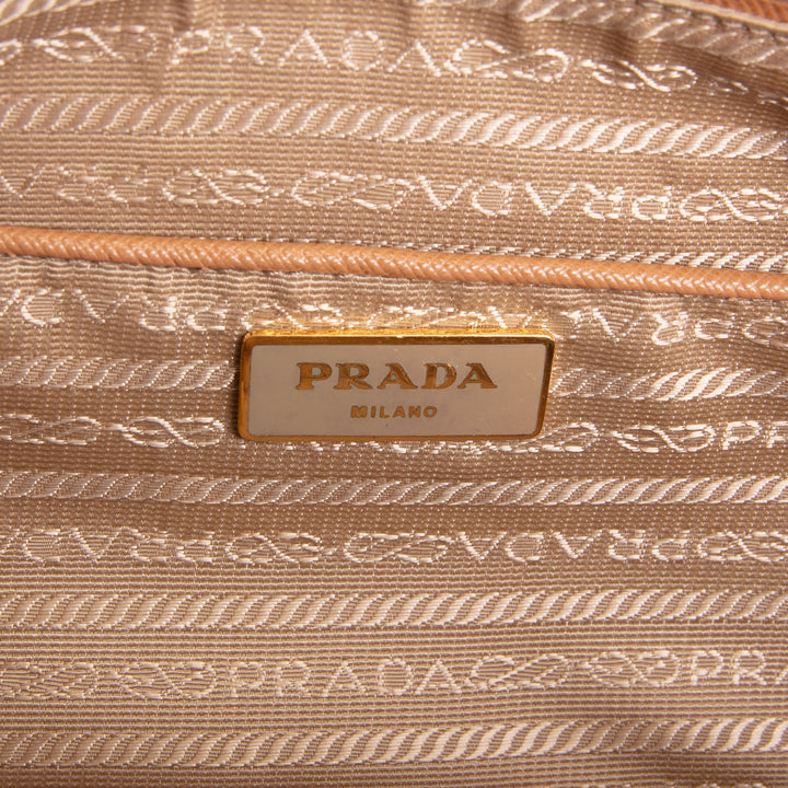 PRADA Saffiano Bowler Bag - Yellow/Brown