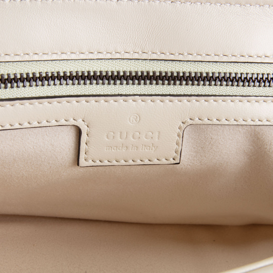 GUCCI Double G Torchon Marmont Shoulder Bag - White