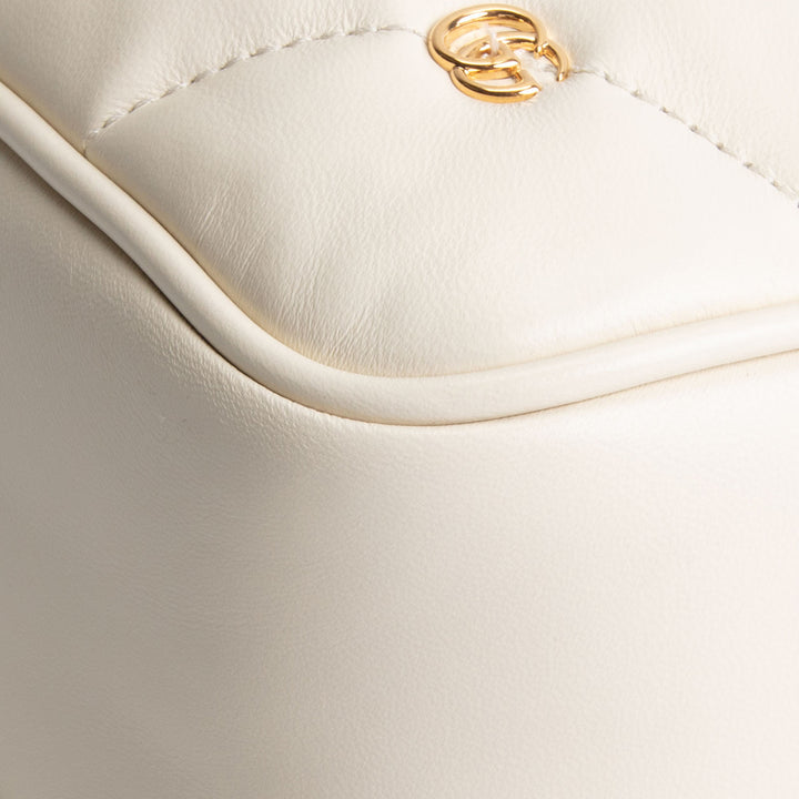 GUCCI Double G Torchon Marmont Shoulder Bag - White