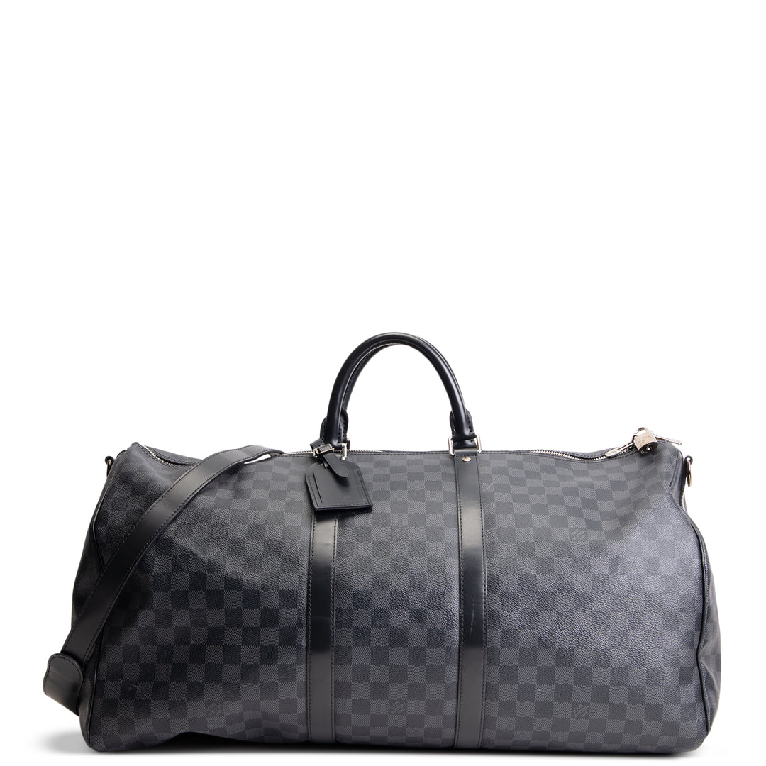 LOUIS VUITTON Damier Graphite Keepall Bandouliere 55