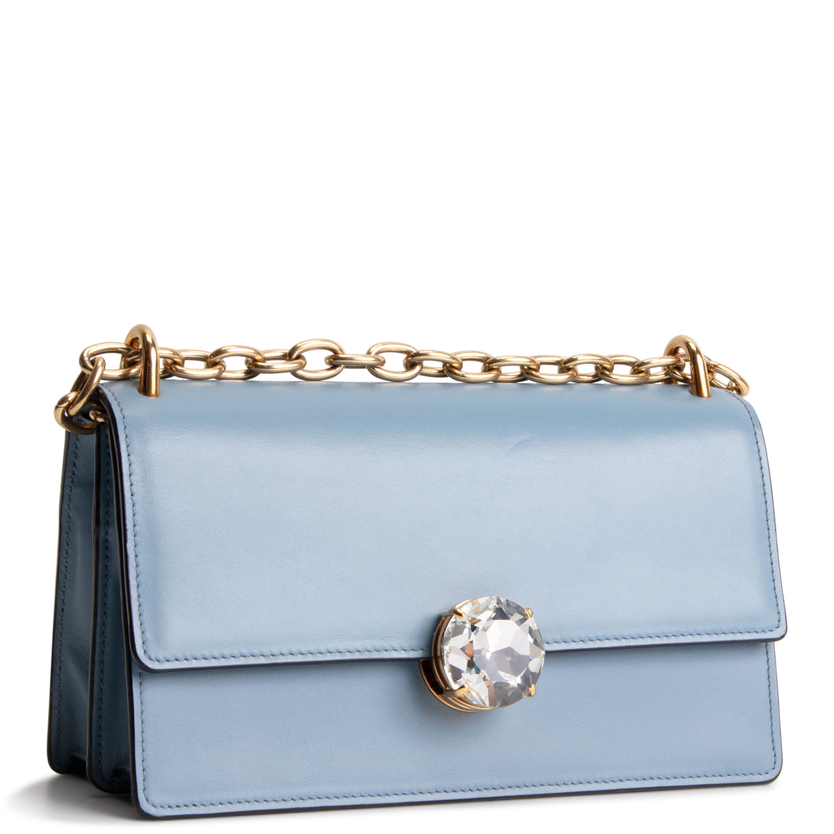 MIU MIU Chain Link Shoulder Bag - Blue
