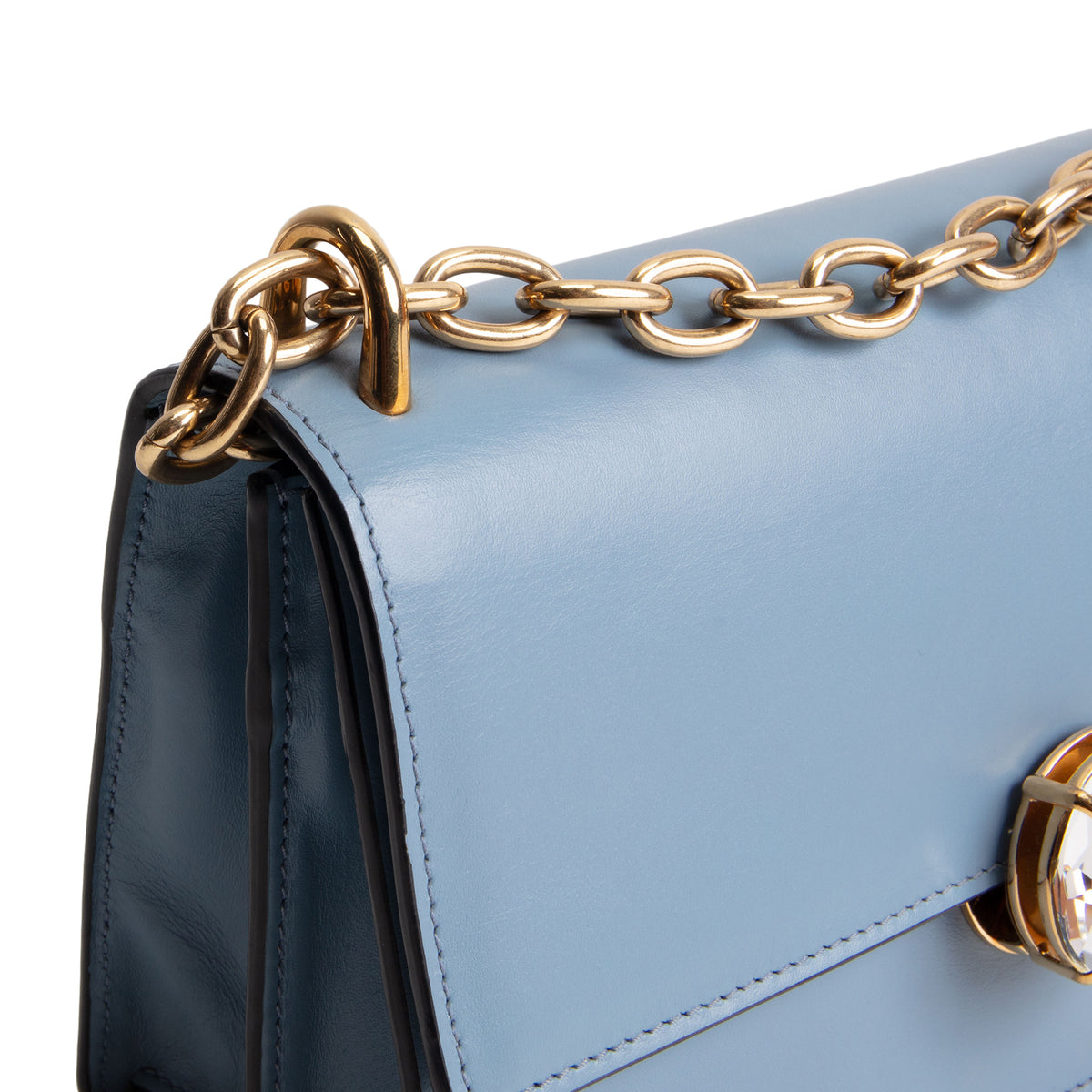 MIU MIU Chain Link Shoulder Bag - Blue
