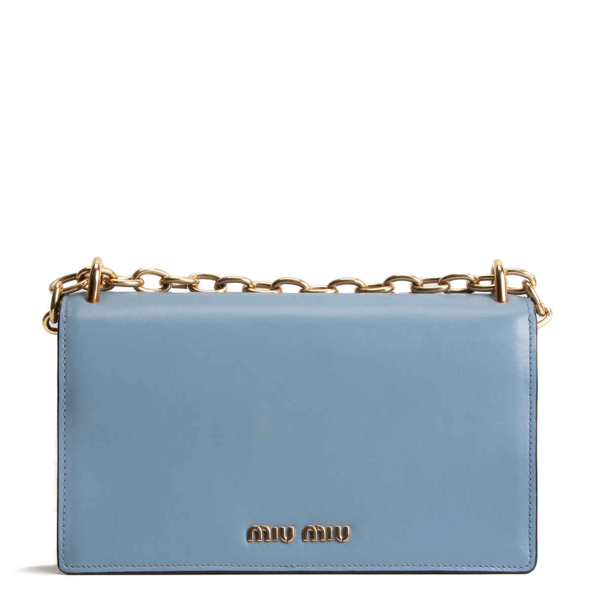 MIU MIU Chain Link Shoulder Bag - Blue
