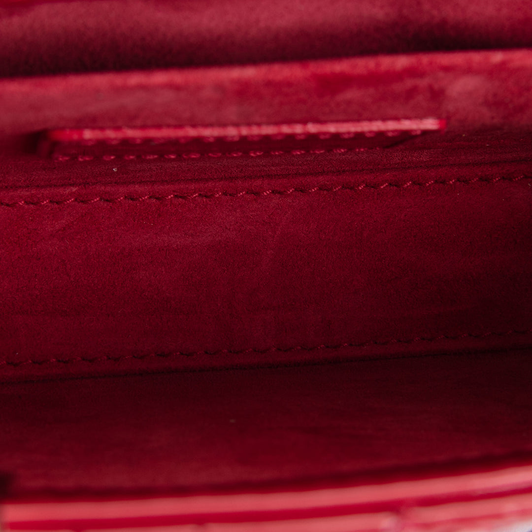 DIOR Lady D-Joy Patent Cannage Small- Red