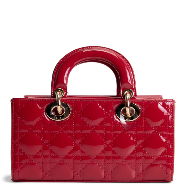 DIOR Lady D-Joy Patent Cannage Small- Red