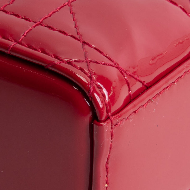 DIOR Lady D-Joy Patent Cannage Small- Red