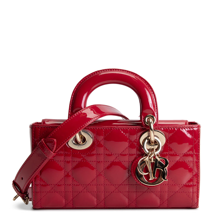 DIOR Lady D-Joy Patent Cannage Small- Red