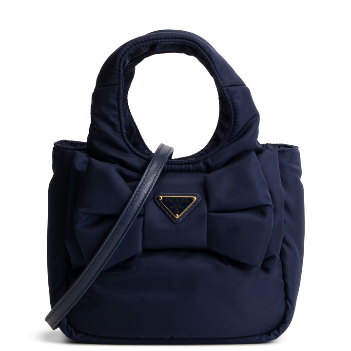 PRADA Padded Re-Nylon Bow - Mini - Baltic Blue