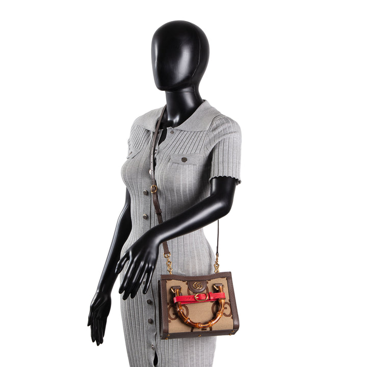 GUCCI Jumbo GG Mini Diana Tote - Beige & Ebony