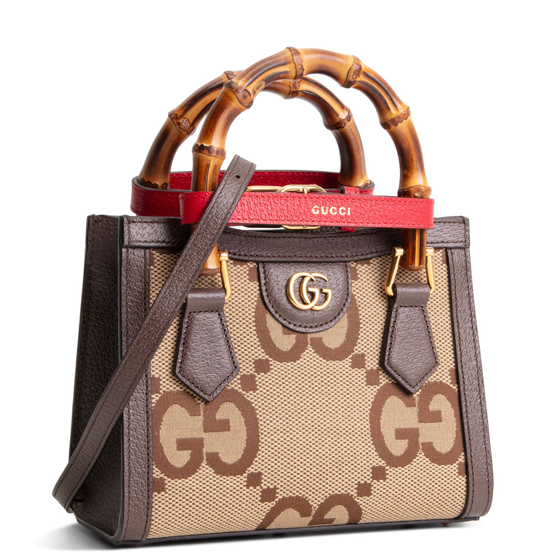 GUCCI Jumbo GG Mini Diana Tote - Beige & Ebony