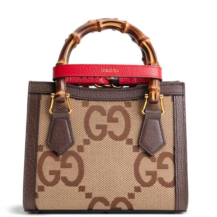 GUCCI Jumbo GG Mini Diana Tote - Beige & Ebony