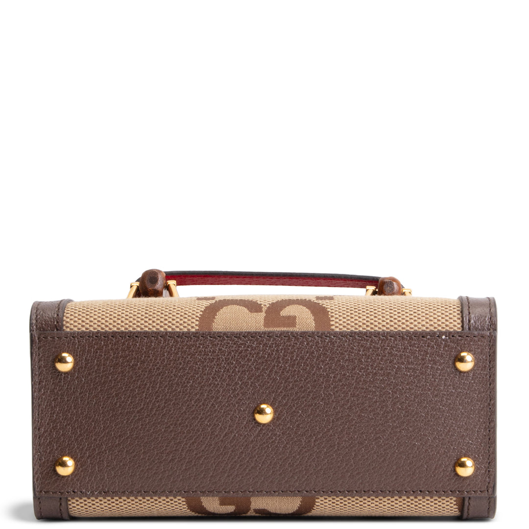 GUCCI Jumbo GG Mini Diana Tote - Beige & Ebony
