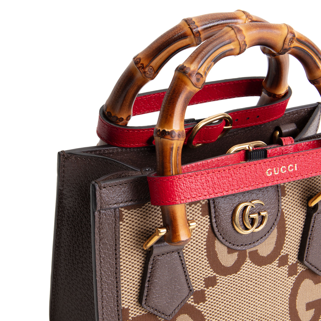 GUCCI Jumbo GG Mini Diana Tote - Beige & Ebony