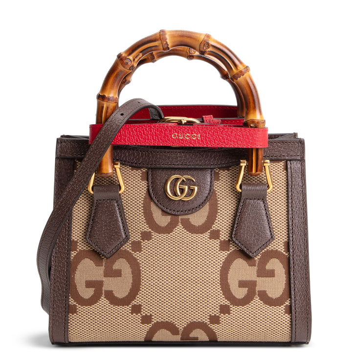GUCCI Jumbo GG Mini Diana Tote - Beige & Ebony