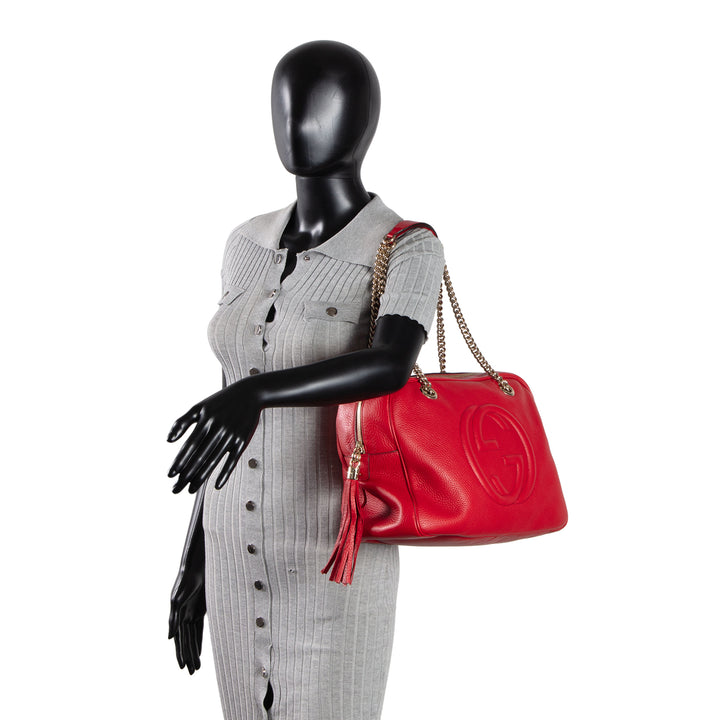 GUCCI Soho Chain Medium Shoulder Bag - Red