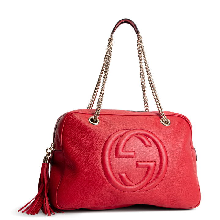 GUCCI Soho Chain Medium Shoulder Bag - Red